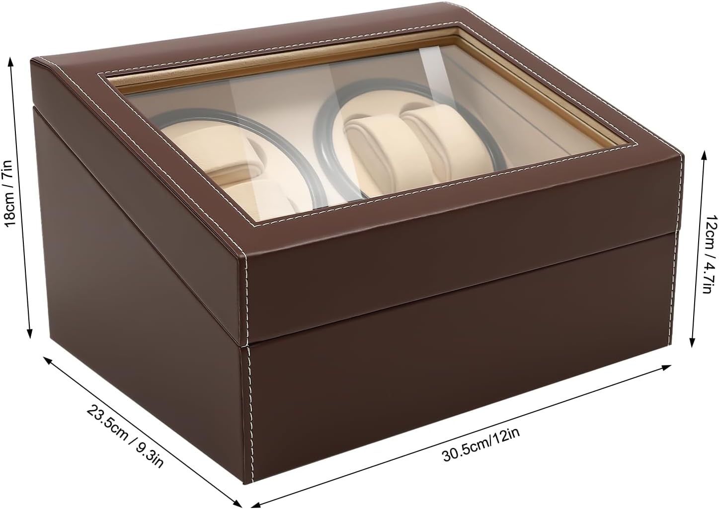 Automatic Watch Winder Box with Silent Motor, 4+6/8+5/8+9 Slots Large Capacity Watch Display Case with Multiple Modes, Clear Door, Lock, Gift for Watch Collector, Watch Store Display & Storage