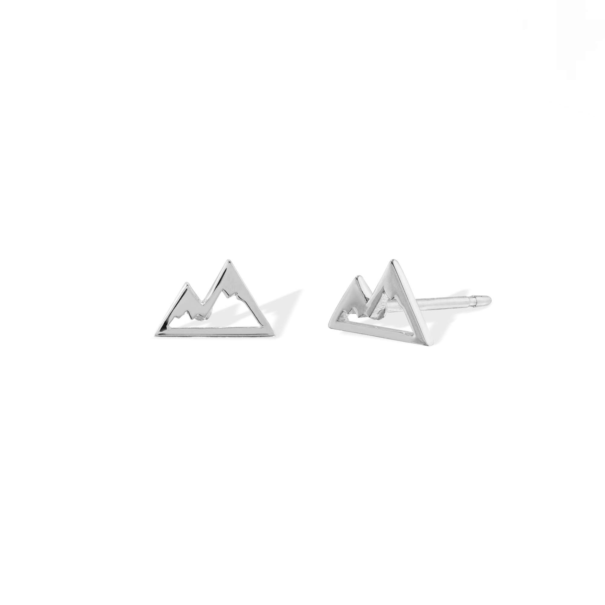 BomaJewelry Sterling Silver Snow-Cappped Mountain Stud Earrings