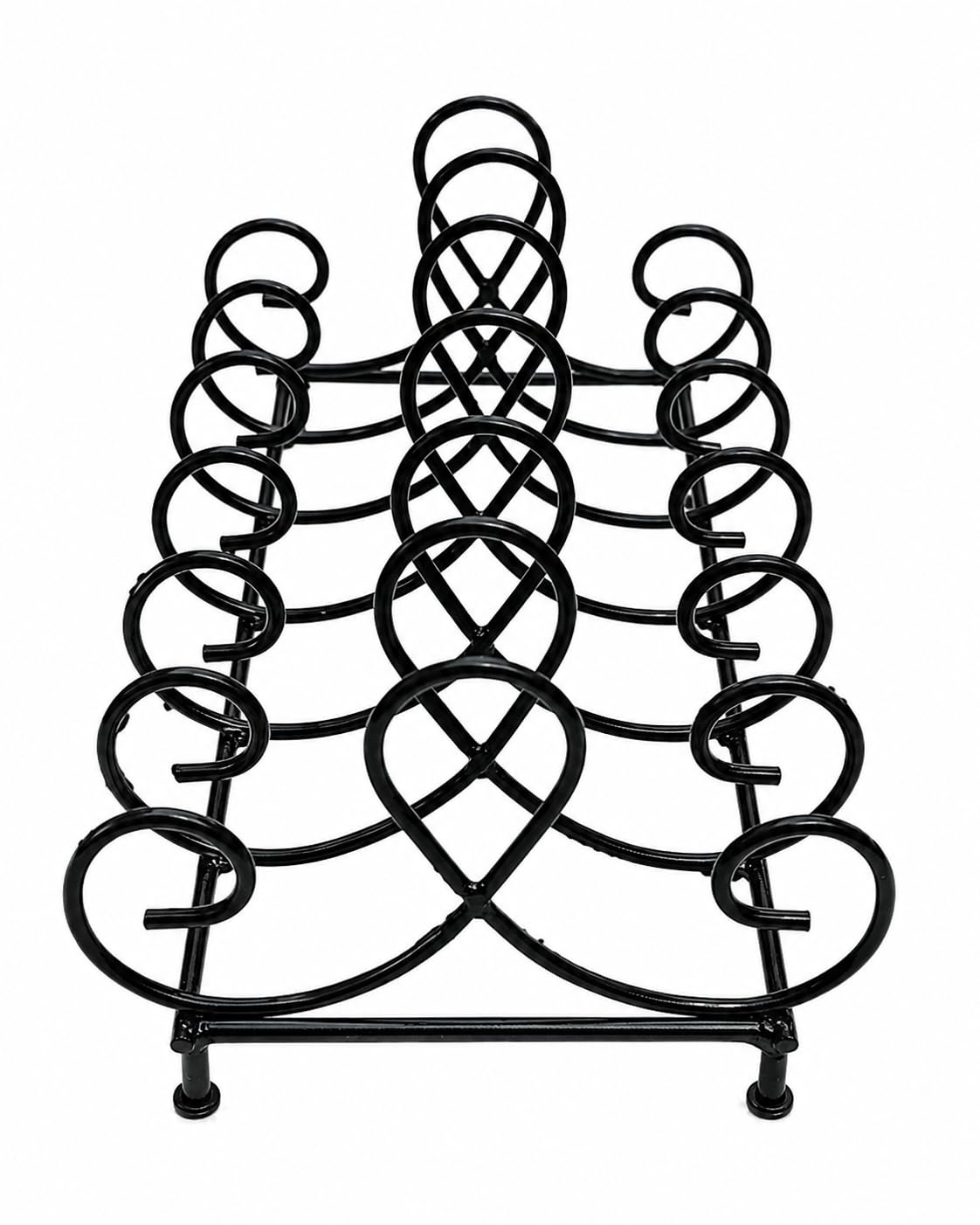 Black Metal Wire Boot Rack Organiser, Holds 15 Pairs | Decorative Scroll Design, Freestanding, Space-Saving Storage, Sturdy Iron Frame, Entryway Organiser-image-10