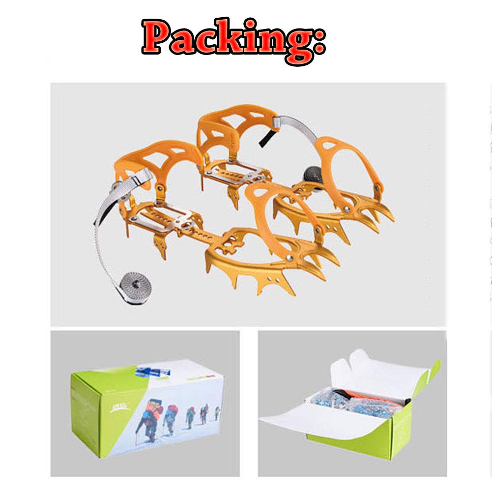 Tentock Outdoor Crampons à Griffes à 14 Dents pour Bottes de Marche - Crampons en Alliage D'aluminium pour Escalade en Montagne