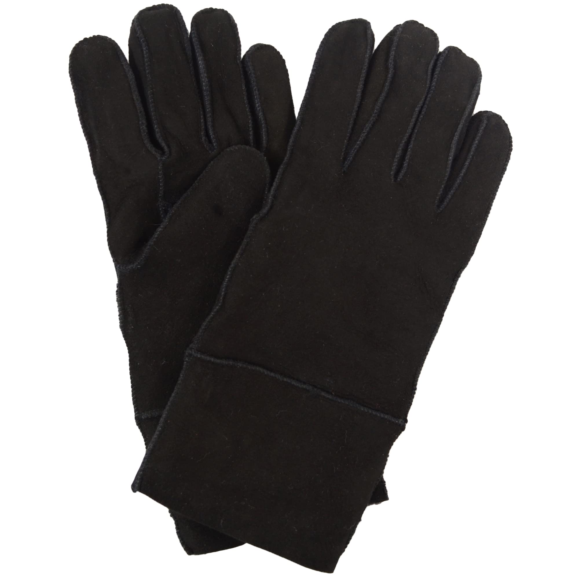 SNUGRUGS Womens 100% Genuine Sheepskin Glove - Black - Medium (7")
