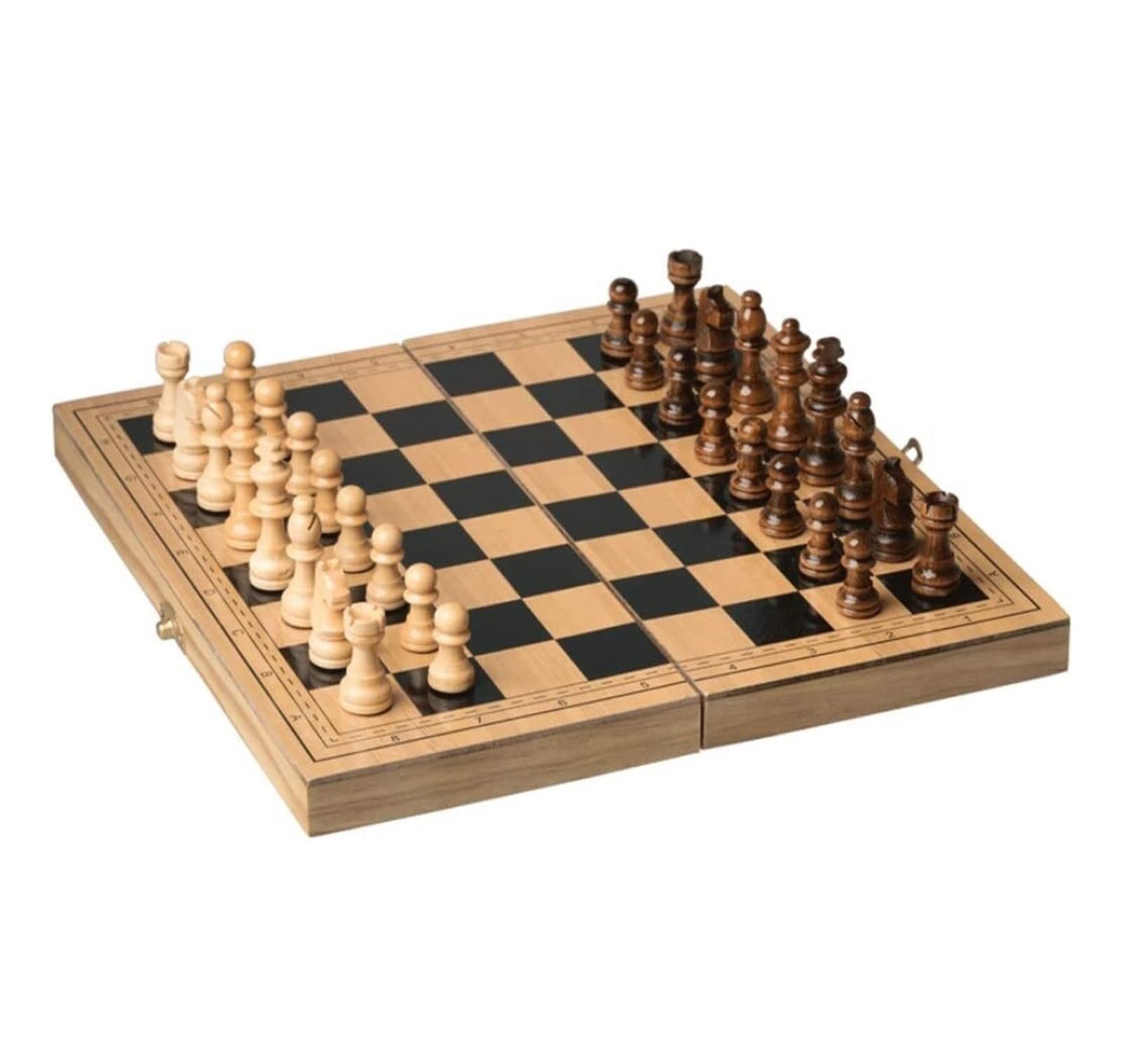 Jeux de Voyage, Jeu d'échecs de Voyage magnétique 15 Pouces, Jeu Pliant en Bois avec Fente Rangement, échiquier