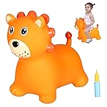INPANY Bouncy Horse, Lion Hopper Toys, Toddlers Bouncing Animal, Kids Ride on Rubber Bouncer, Inflatable Jumping Horse, Outdoor Indoor Birthday Gifts for 2 3 4 Year Old Girls Boys