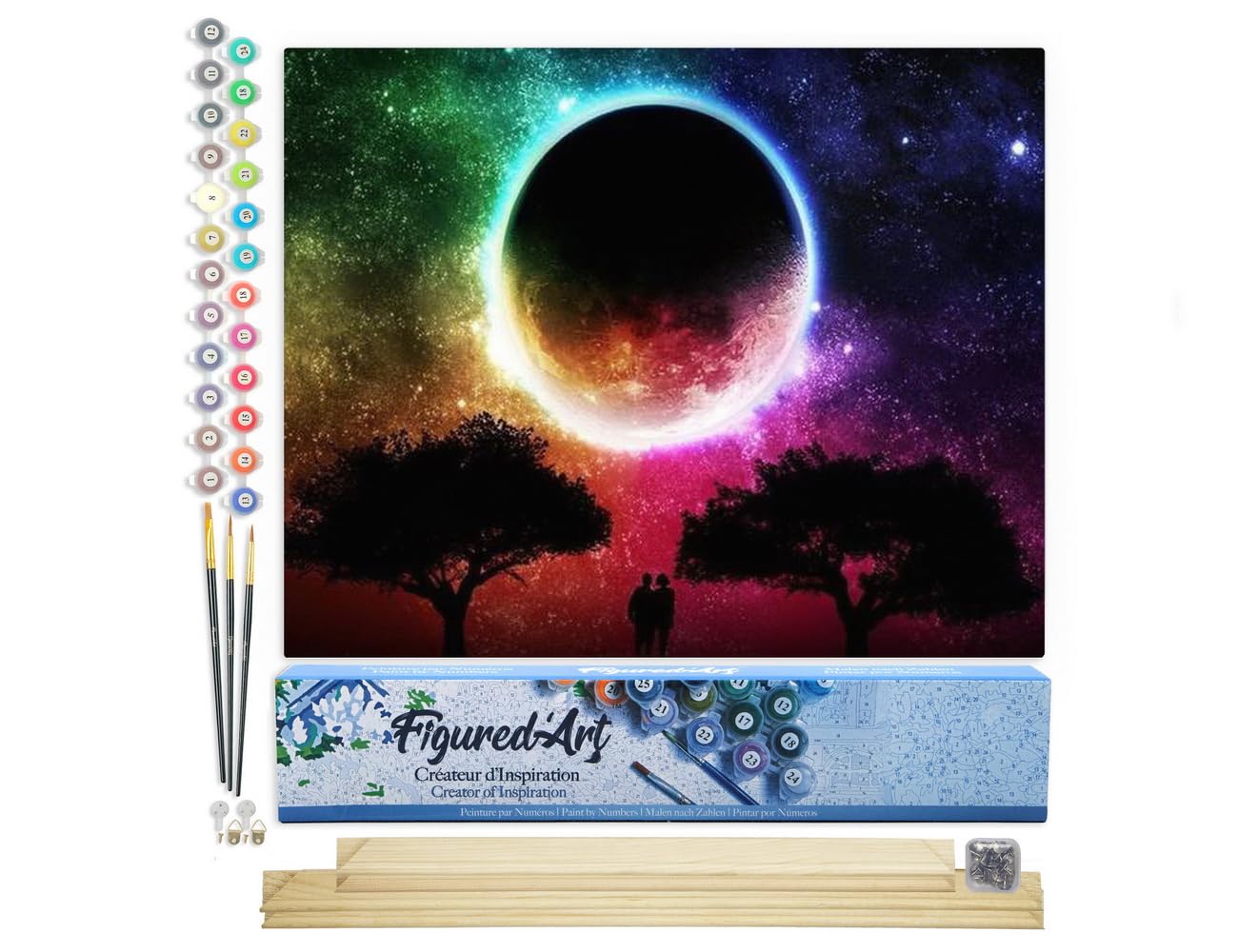 Figured'Art Pintar por Numeros Adultos con marco Entrada florecida - Manualidades pintura acrilica Kit Cuadro DIY completo - 40x50cm con bastidor montado — view 21