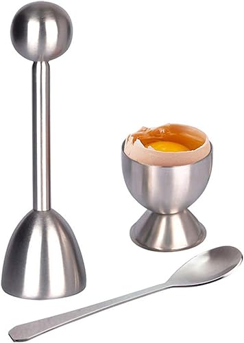 Juego de 3 piezas de cortador de huevos, abridor de huevos de acero inoxidable, separador de huevos escalfados, herramienta para huevos duros y