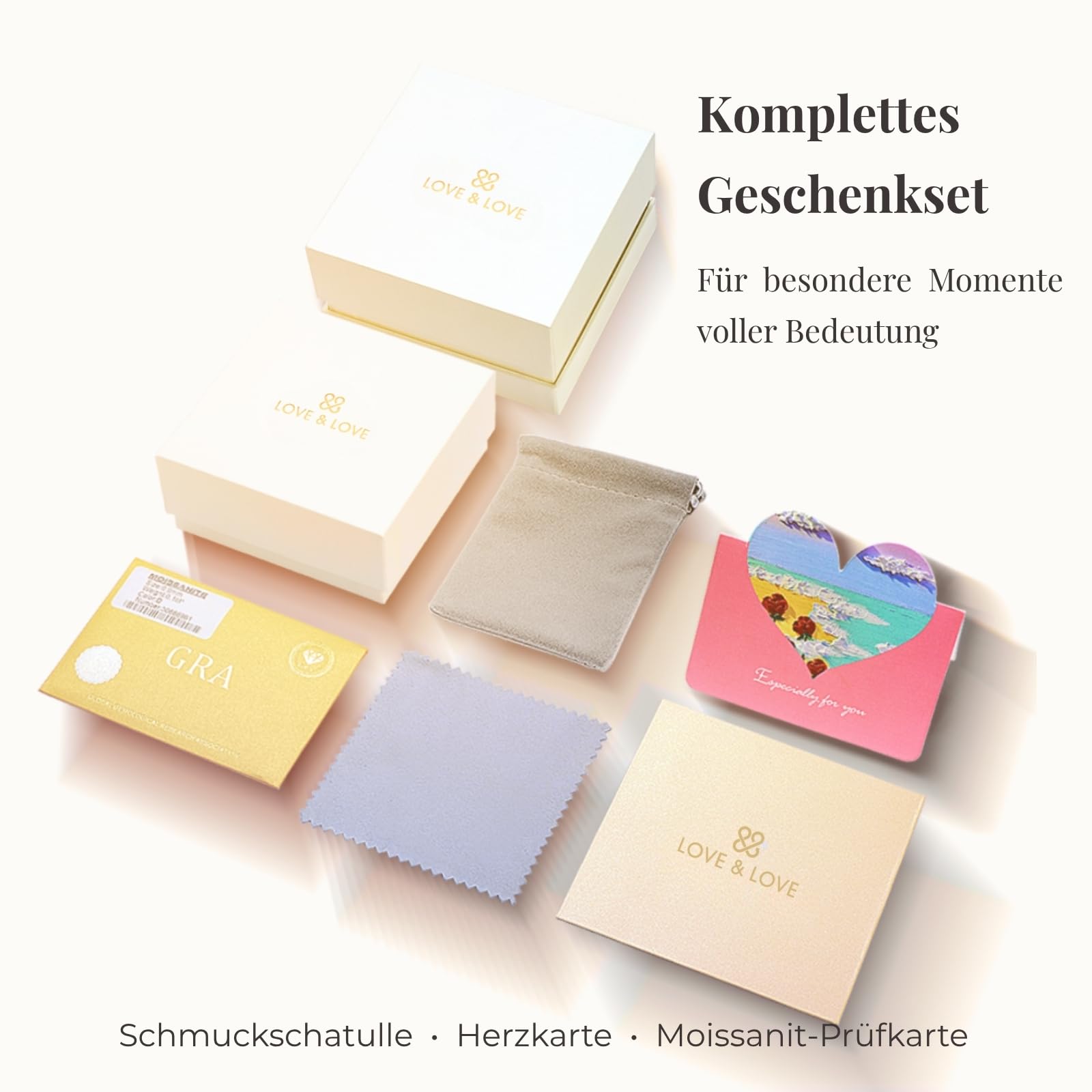LOVE&LOVE Moissanit Tennisarmband Damen 925 Silber | 3mm/4mm D-Farbe VVS1 Rundschliff, Rhodiniert/18K vergoldet, verstellbar, Zertifikatskarte, Geschenk Frau