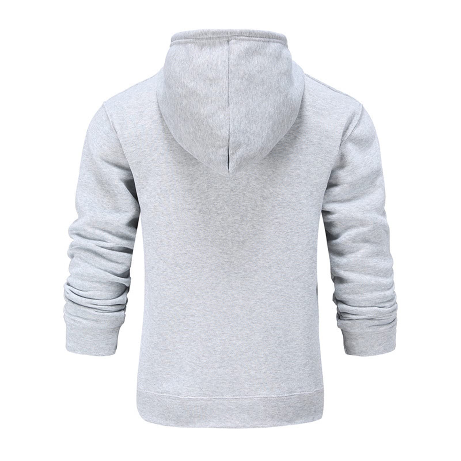 Maiyifu-GJ Pullover Hoodies for Men Classic Casual Solid Loose Fit Long Sleeve Hoodie Basic Lightweight Hooded Sweatshirt (Light Grey,3X-Large)