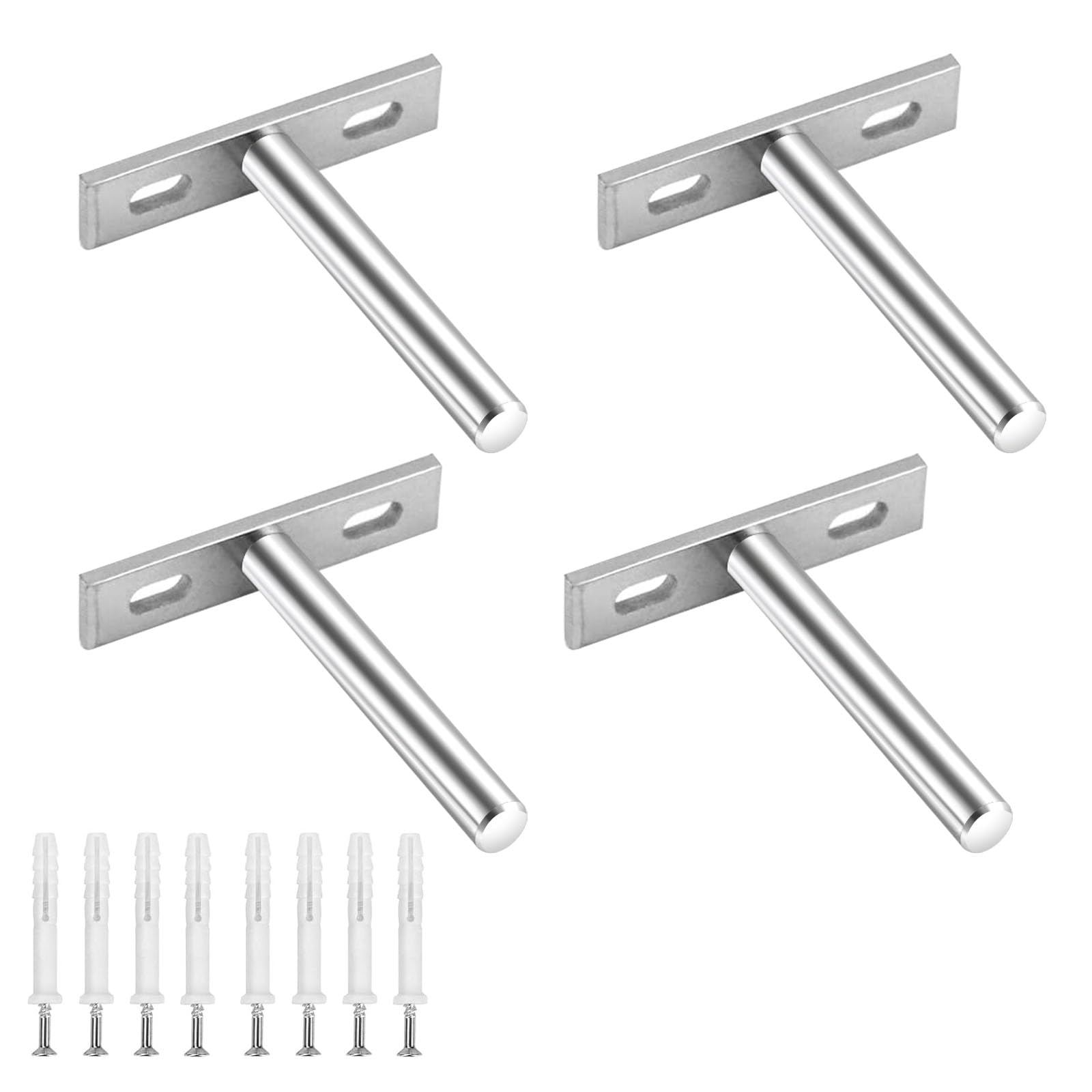 Floating Shelf Bracket Heavy Duty Hidden Shelf Supports Brackets 4PCS Invisible Steel Wall Brackets with Mounting Screws for Concealed Wood Shelves Wall Mounted Decoration