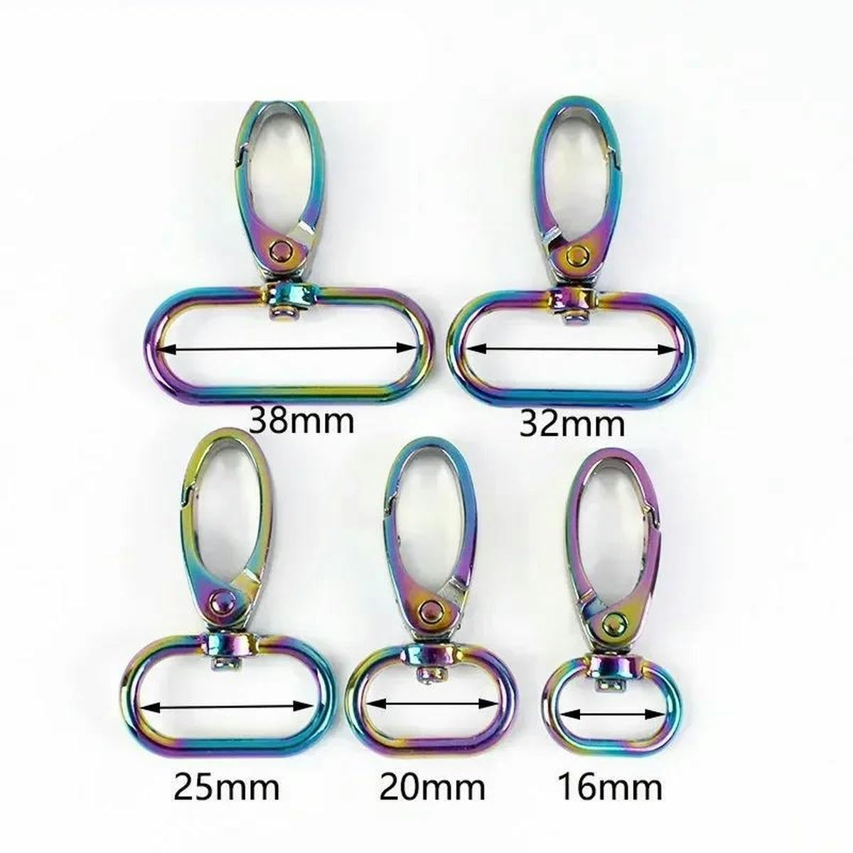 50 hebillas de correa de metal con cierre de langosta, ganchos a presión para bolsas, perchas para bolsos, llavero DIY, accesorios de piezas de cuero, 38mm, negro