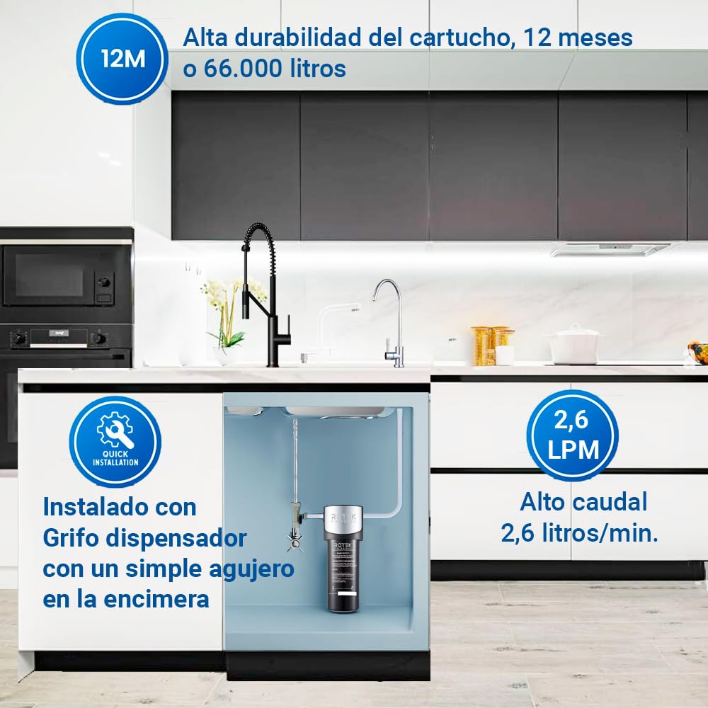 Système de filtration d'eau sous l'évier ROTEK