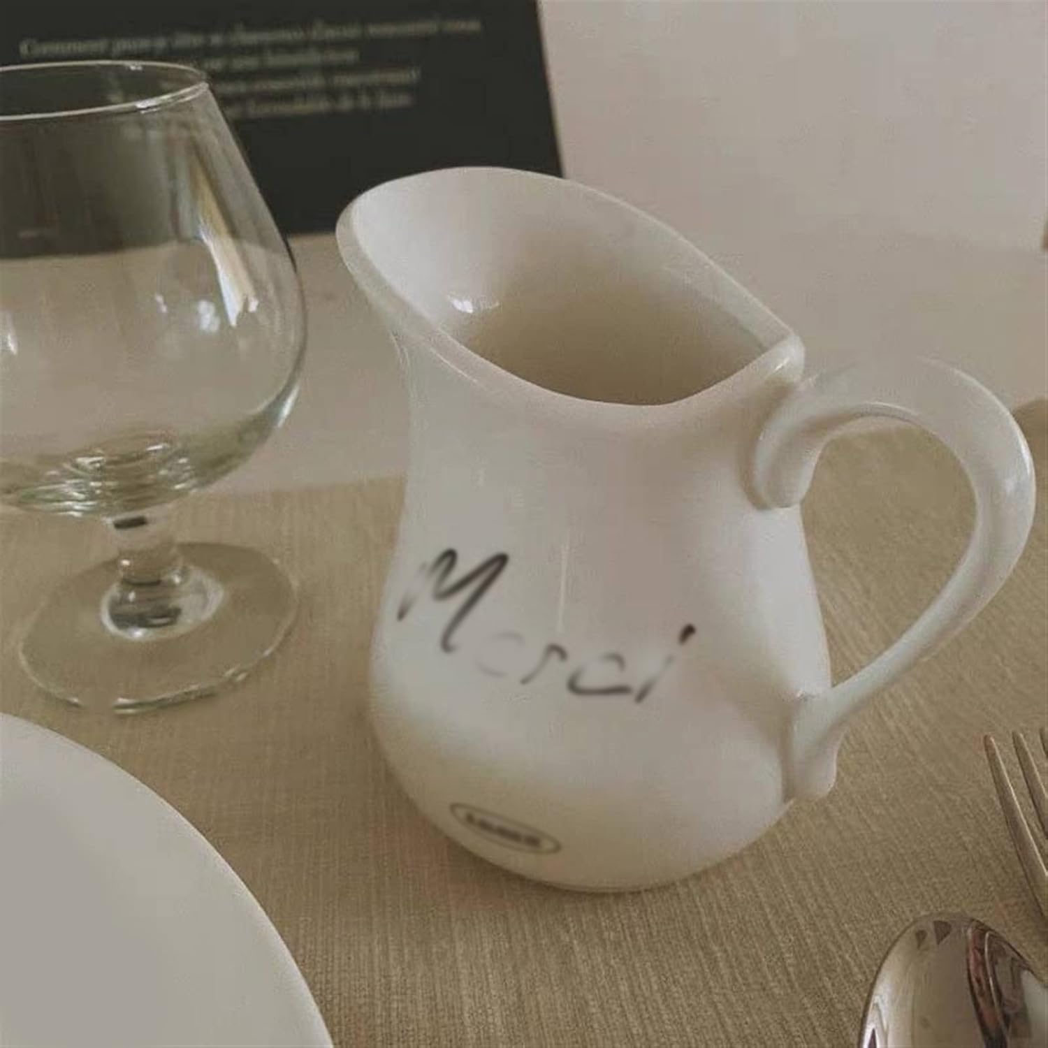 Jarra de Leche, Salsera, Taza de Agua, Jarra, cremera, café, azúcar, Salsa, Grande, 310 ml, cerámica, Letra Impresa, Espresso, té de la Tarde, café, espumador