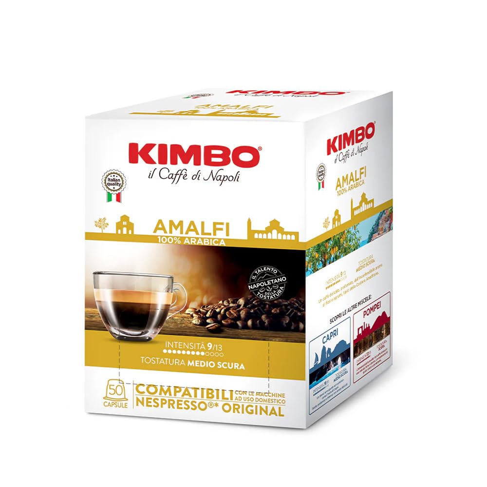 KIMBO, Miscela AMALFI Le Meraviglie del Gusto - 50 Capsule, Compatibili con Macchine Nespresso®*