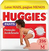 Fralda Pants Huggies Proteção Acolchoada Tamanho M 3x72 = 216 unidades