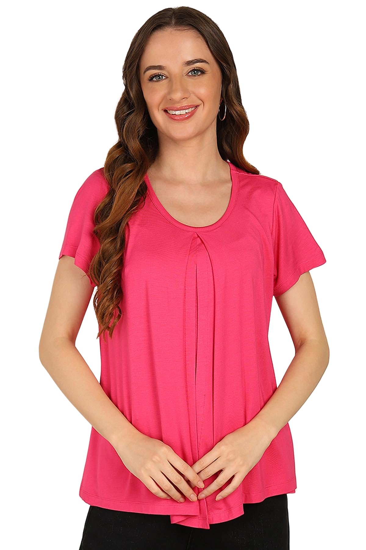 zelena Maternity Zipless Feeding Top for Women | 95% Viscose 5% Lycra Pregnancy & Postpartum Top for Woman | Extra Stretchable Nursing Top for Breastfeeding with Pockets for Mothers-picture-11