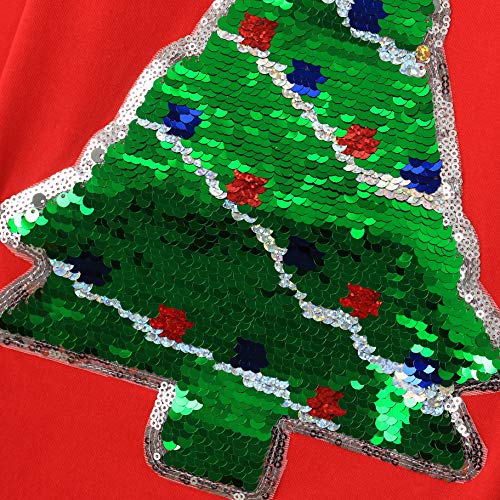 Image of Christmas Shirts for Girls and Boys Flip Sequin Santa Christmas Tree Kids T-Shirt Clothing