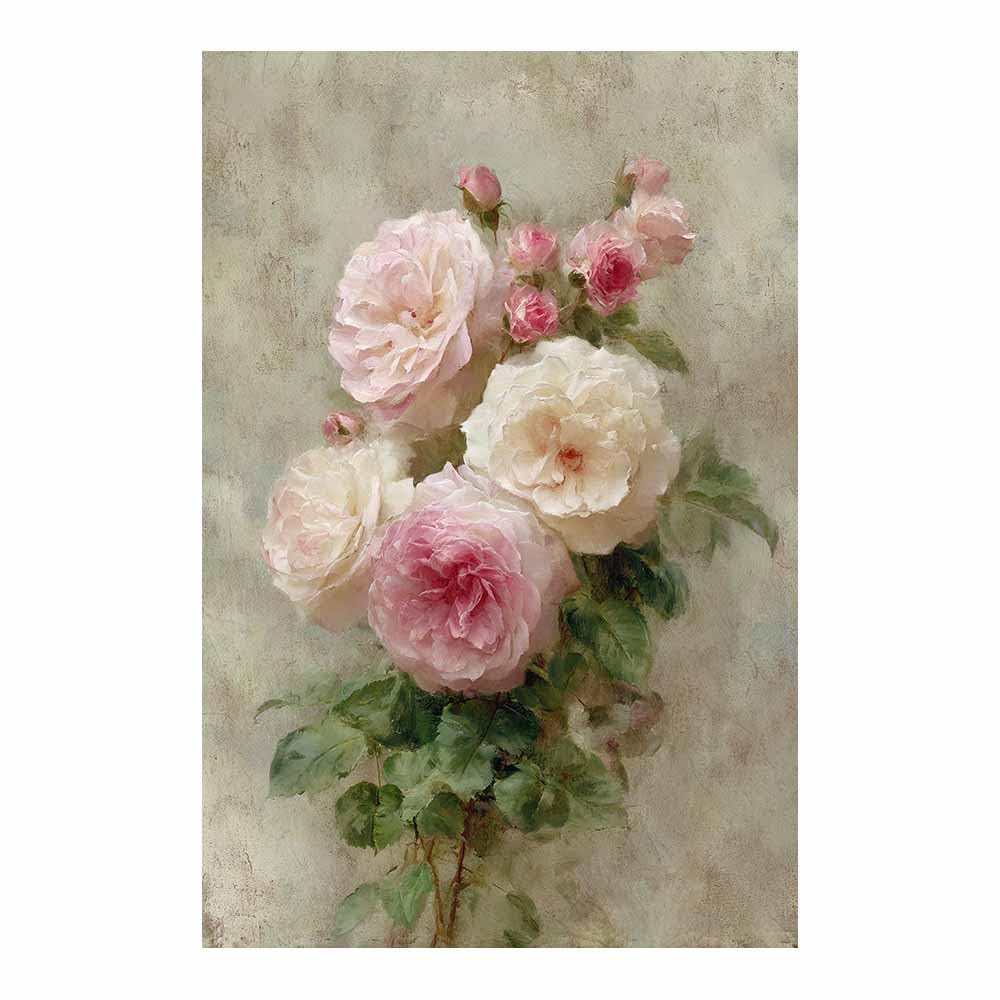 Xeniou Multicolor Flower Wall Art Canvas Soft Pink Ros Print Canvas Wall Art, For Living Room Bedroom Restaurant Home Office Wall Decoration(Multicolor)-80X120cm Unframed