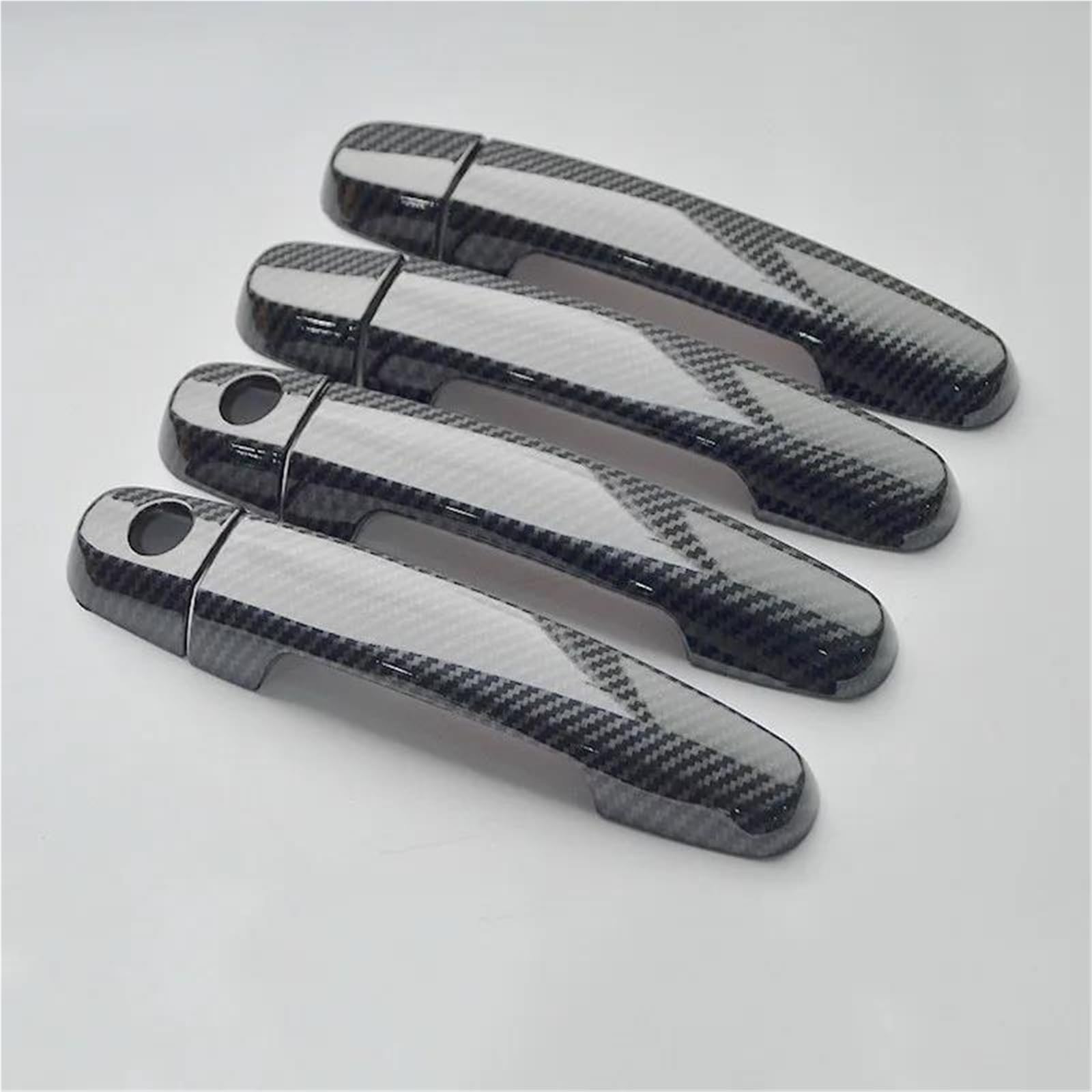 Yytemd Carbon Fiber 2 Holes Car Door Handle Cover Trim Accessories Overlay For Toyota For Hilux For Vigo 2005-2014 Chrome(Carbon Fiber 2 Holes)