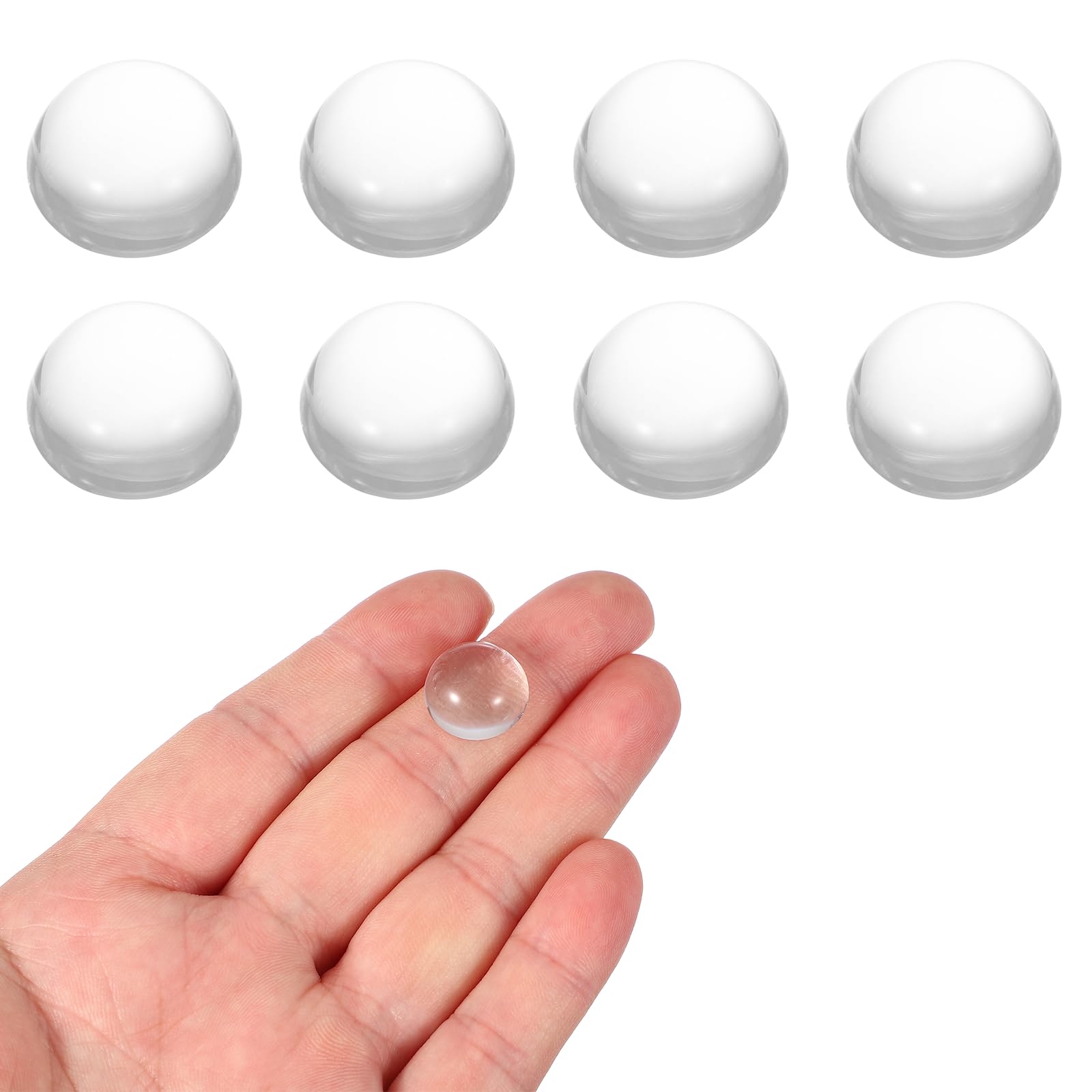 PATIKIL 8 Pcs Convex Lens, 15mm OD 13mm Focal Length Magnifier Lens Optical Lenses Borosilicate Magnifying Glass Flat Convex for DIY Crafts Office Home Science LED Spotlights Flashlights