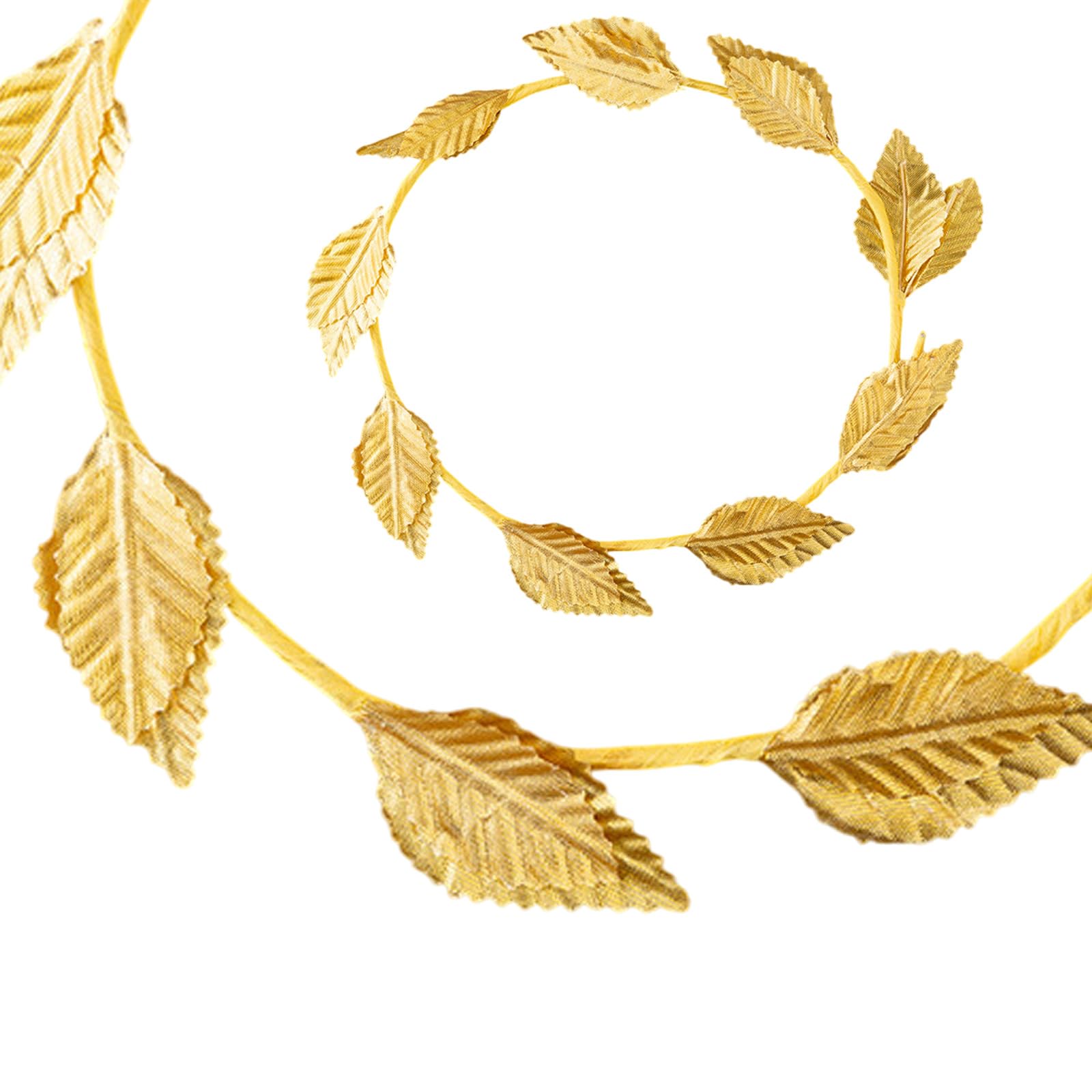 2-Piece Gold Leaf Headband, Roman Leaf Crown, Gold Leaf Head Ring - Image 4