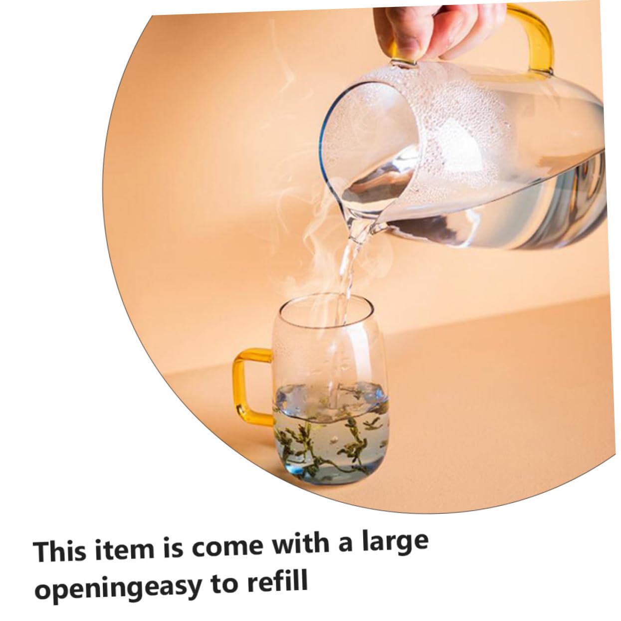 Jarra de Agua Resistente al Calor de Vidrio Jarra de Agua Hogar con Tapa para Preparar y Servir Bebidas Frías Jugo o Tés la Cocina o Sala de Estar