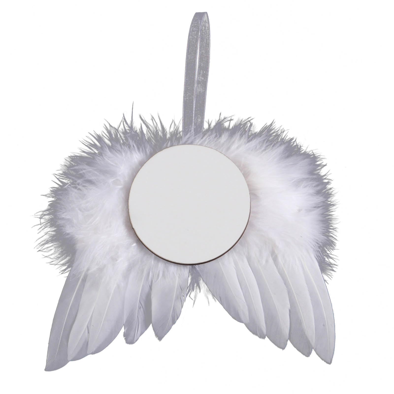 Jiingekk Diy Sublimation Decoration Valentines Plumage Wing Round Blank Sublimation Pendants Angel Wing Feather Decor Board