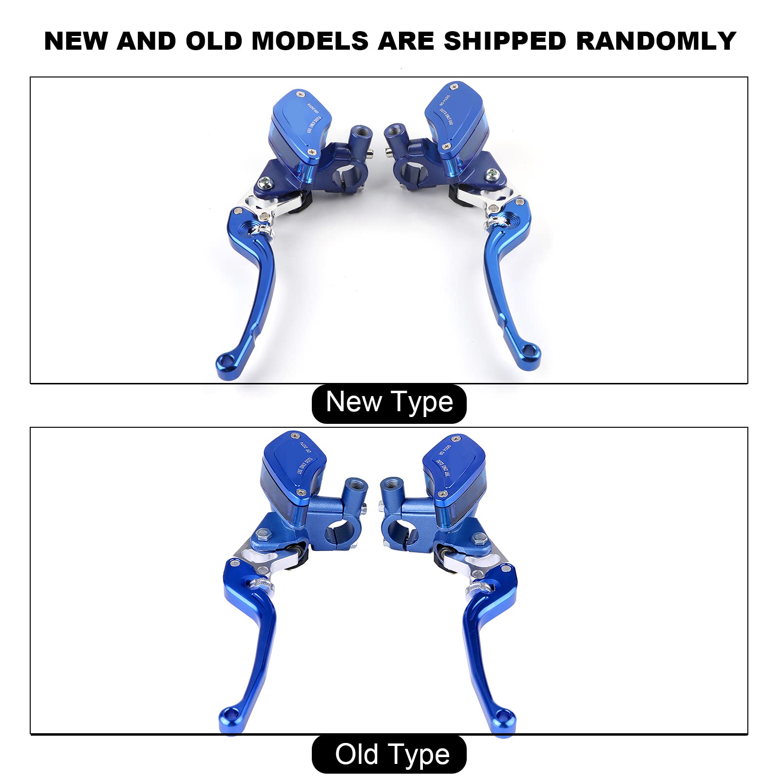 Coppia di leve regolabili CNC da 22 mm per pompa freno idraulica e cilindro maestro frizione, per ricambi moto (blu)