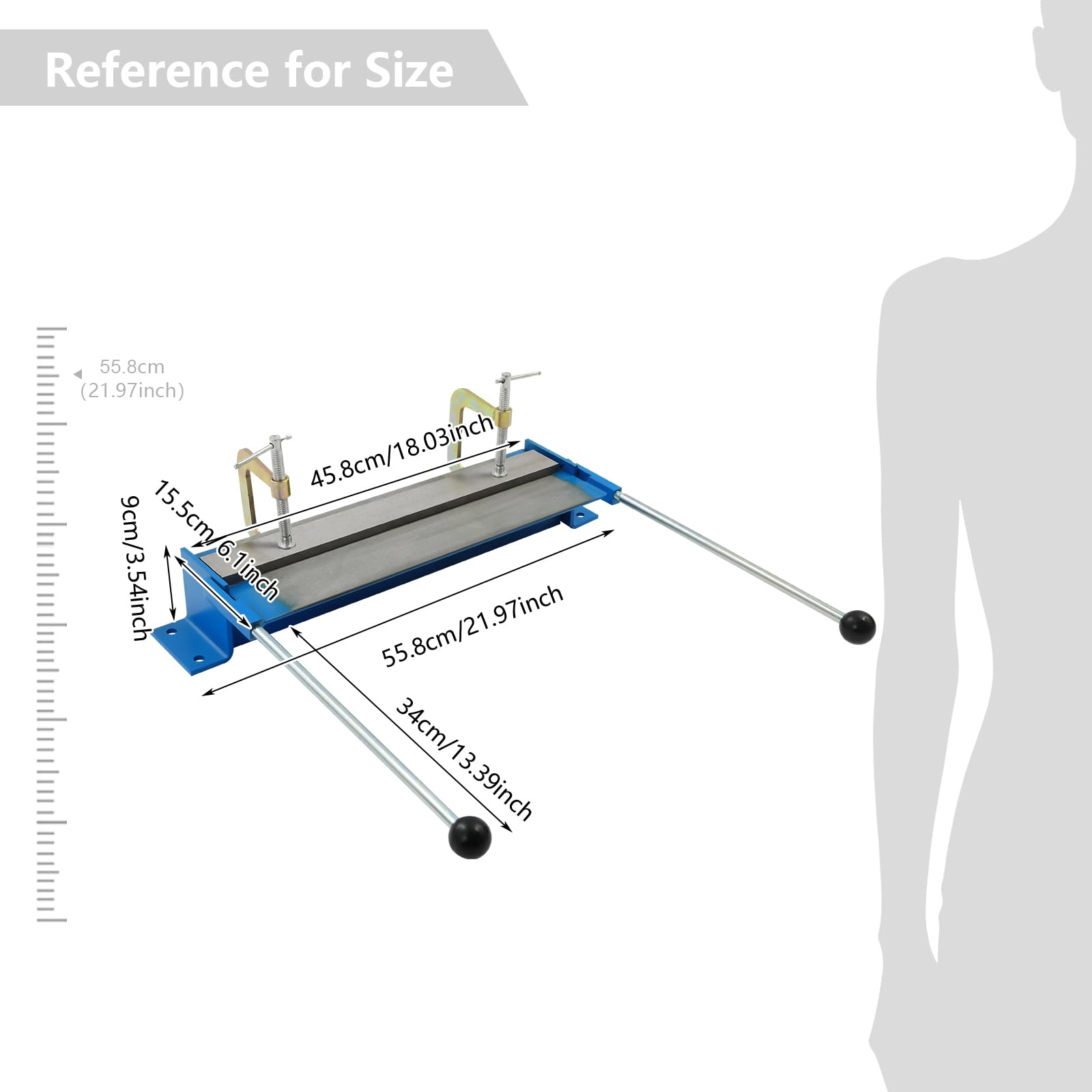 Morsa manuale per piegatura in lamiera, 460 mm, 90°, 0,8 mm
