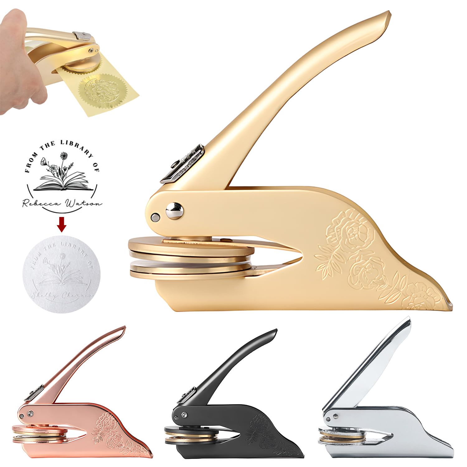 Book Embosser Personalized, Custom Embosser Stamp with Your Name or Design, from The Library of, Seal for Book Lovers, Wedding Invitation Book Embosser, Personalized Gift