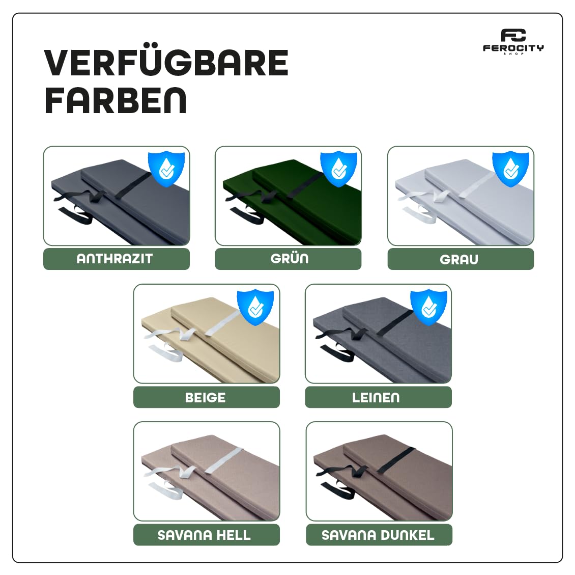 Bankauflage nach Maß für Gartenbank | 10 cm dicke Matratze | Individuelle Kissen Sitzkissen für Gartenmöbel Bierzeltgarnitur | wetterfest, wasserabweisend, abnehmbar | Gartenpolster Wunschfarbe [133]