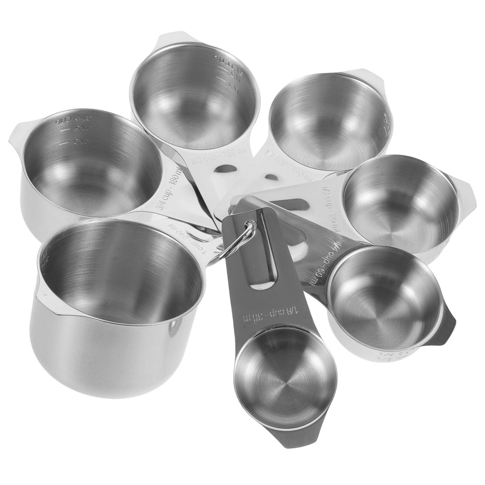 Homoyoyo Tasses à Mesurer en Acier Inoxydable avec Graduation Ensemble 7 Pièces Empilables Précision 08 MM pour Pâtisserie Cuisine Ustensiles de Cuisson Réutilisables Format Compact