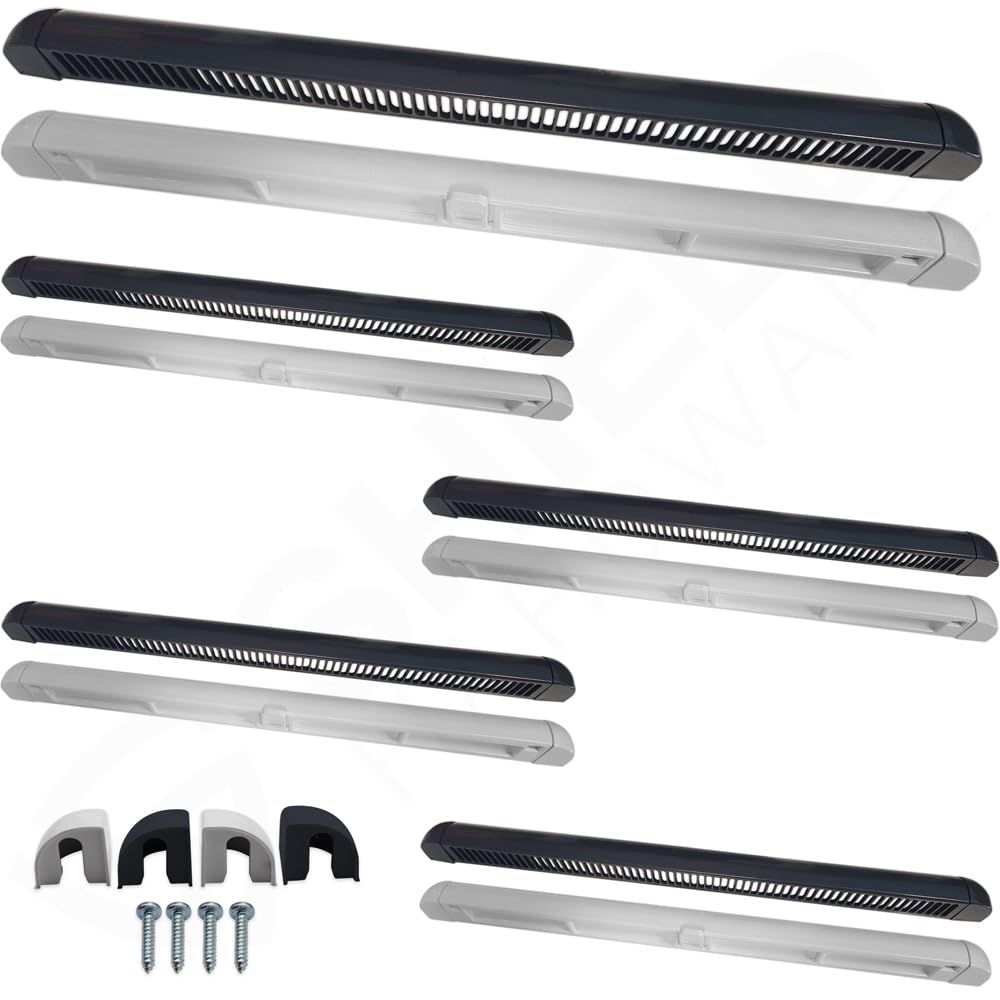 5 x Window Trickle Vents - Reduces Condensation, Damp & Steam - Complete Replacement Kit for uPVC, Wood & Aluminium Anthracite Grey - White 300mm Pack of 5 โ image 1