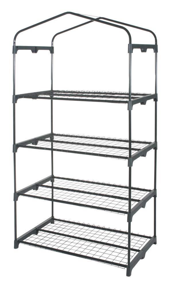 VERDELOOK Serra a 4 Ripiani in Acciaio Verniciato con Telo in PVC, 91x49x162 cm