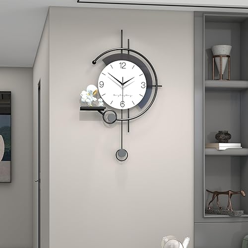 Miniatura 3 de Reloj de pared grande para decoración de sala de estar, moderno reloj de pared decorativo con péndulo para dormitorio, oficina, cocina, 22 pulgadas,