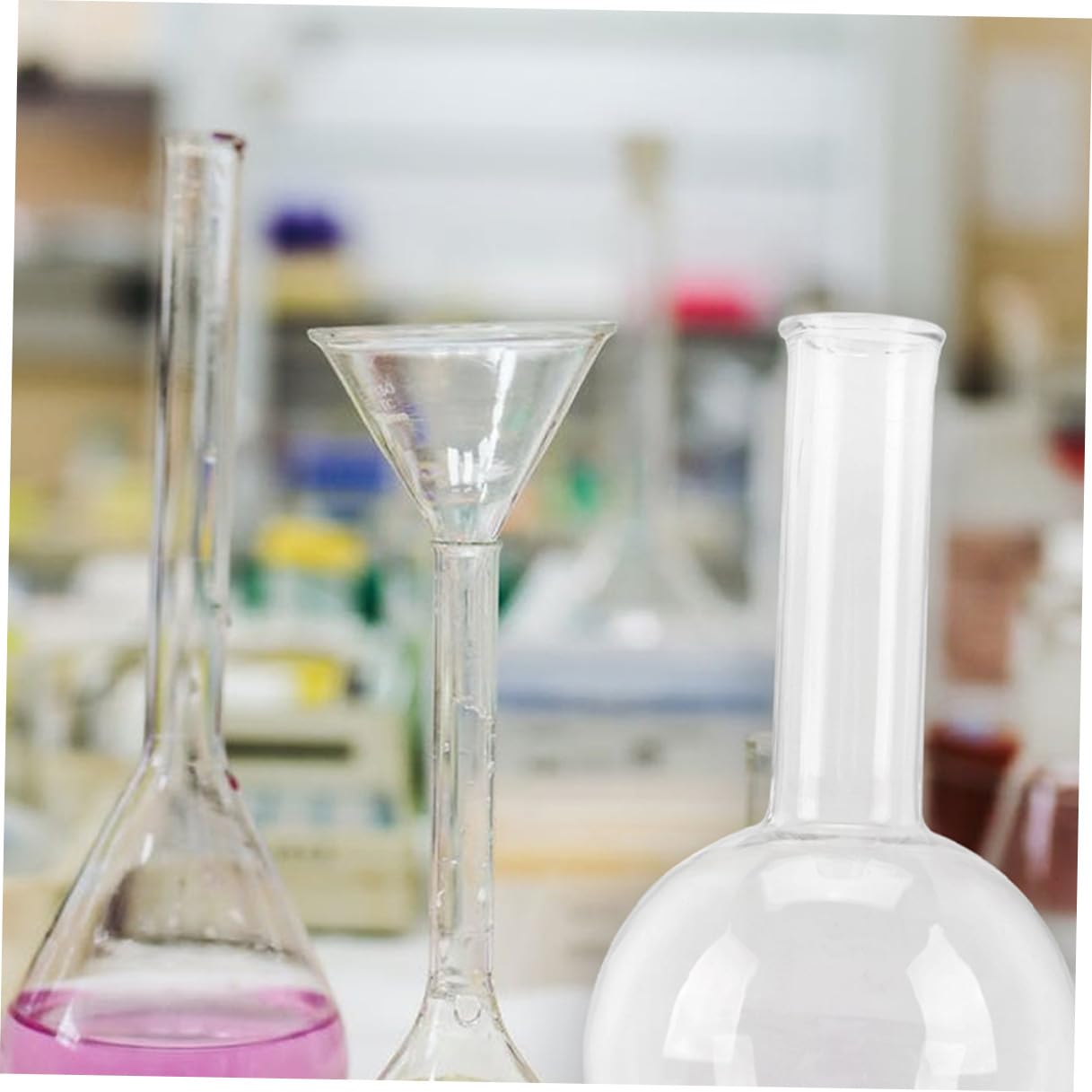 Flachboden Siedekolben mit Gleichmäßiger Wandstärke 250ml aus Glas 3 Stück und Transparenter Glasflasche für Forschung und Bildung