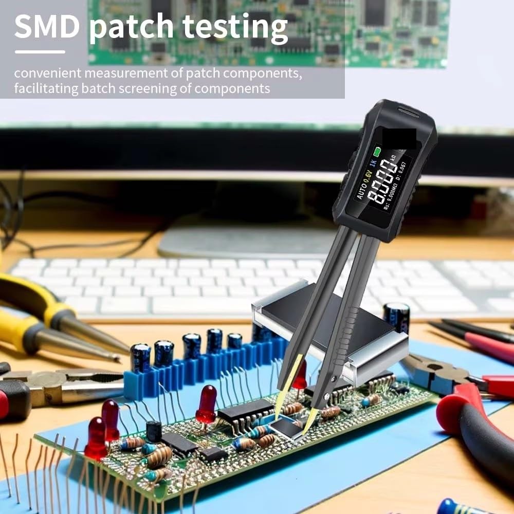 Mini Smart Digital Tweezer LCR SMD ESR Tester Resistance Capacitance Inductance Continuity Diode Electronic component Test Meter
