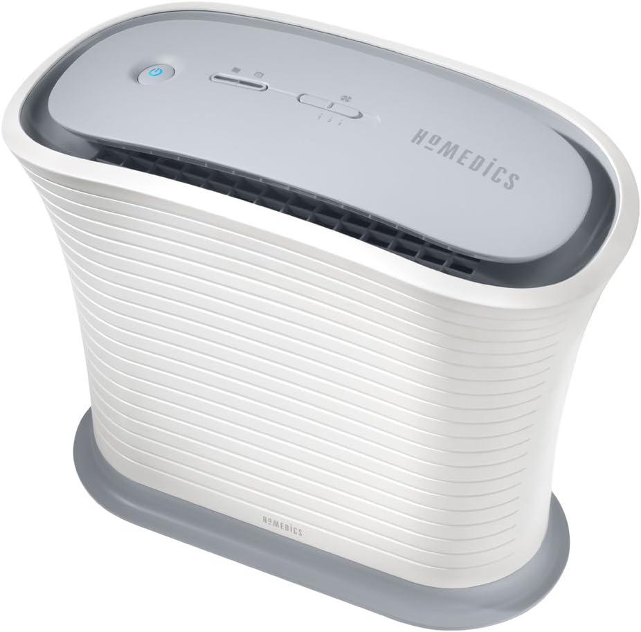 HoMedics TotalClean True HEPA Air Purifier Fan for Small Room, Keep Air