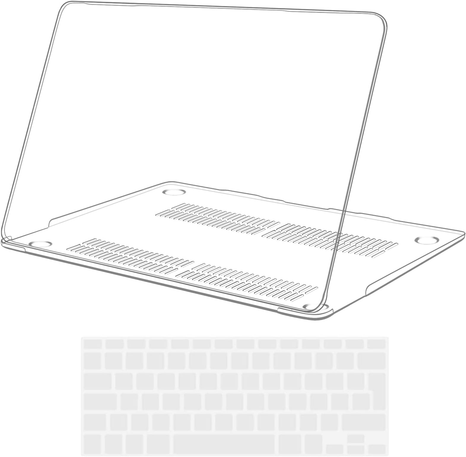 iNeseon Case Cover Compatible with 2015-2017 MacBook 12-inch (Model A1534), Ultra Slim Hard Shell Protective Case with Keyboard Cover for MacBook 12 Retina, Crystal Clear
