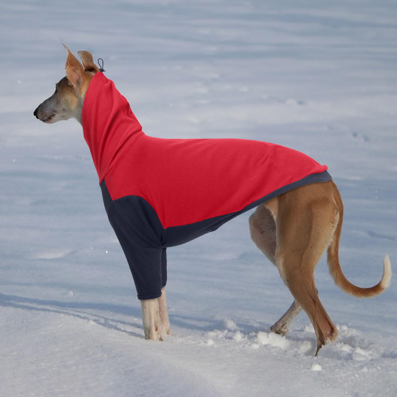Windhund Winter Mantel, Warm Windhund Jacke Fleece Shirt Windhund Hundepullover Grosse Hunde Winterpullover Windhund Hundepullover Windhund(Rot, 3XL)