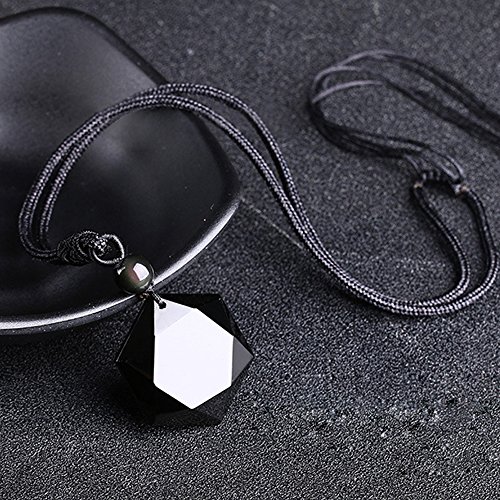 MENGLINA-Black-Obsidian-Hexagram-Natural-Stone-Necklace-Translucent-Ice-Obsidian-Wolf-Tooth-Amulet-His-and-Hers-Couples-Necklace-Lucky-Love-Pendant-Necklace-for-Men-Women