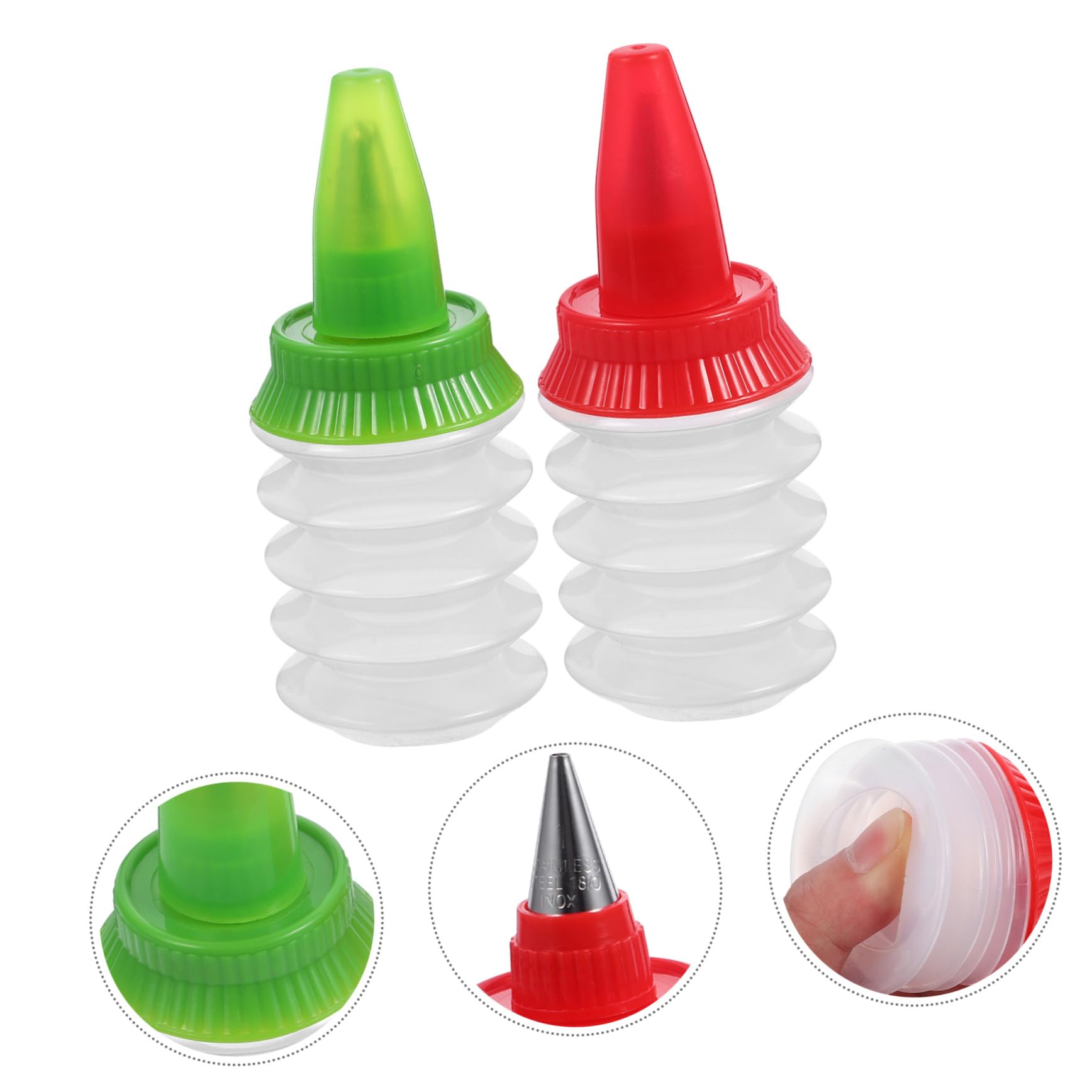 POPETPOP Lot De 2 Bouteilles De Glaçage Souples pour Décoration De Biscuits Et Gâteaux, Plastique Résistant, Réutilisable, Accessoires La Cuisine pour Pâtisserie Détaillée Et Personnalisée