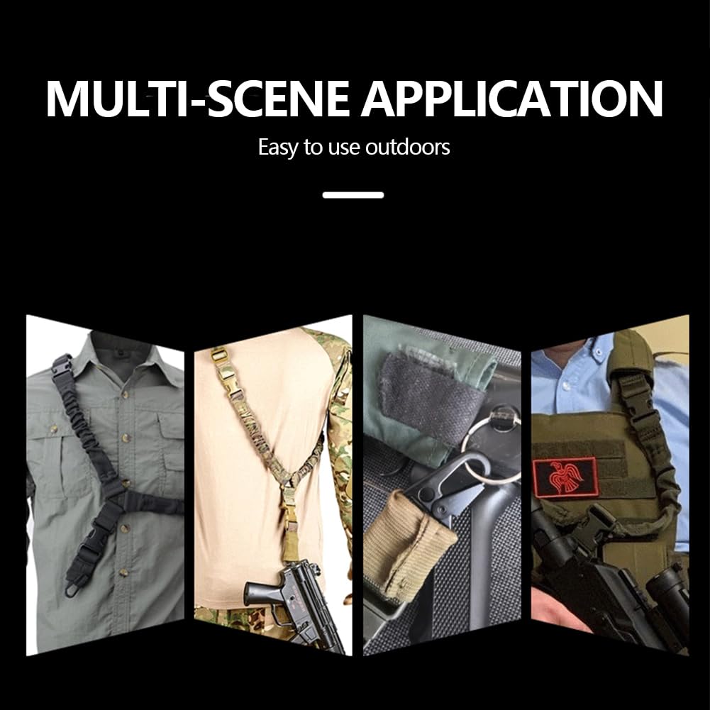 Point Sling Tattico della Pistola, Rifle Strap con Veloce Clip Tactical Gun Tracolla Regolabile Airsoft Cinghia Cinturino Tattica Pistol Singolo Fionda Corda Spalla per Softair Fucile da Caccia