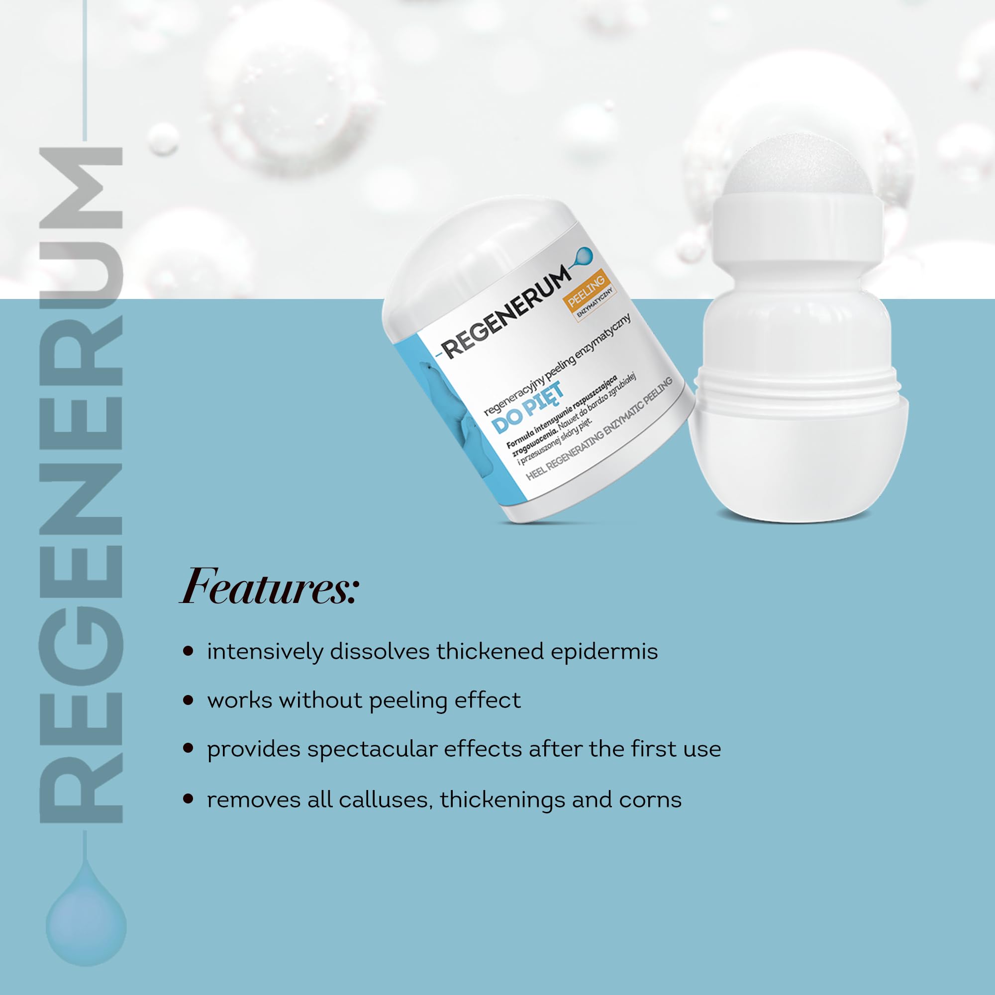 REGENERUM Peeling enzimatico rigenerante per talloni, 50 ml