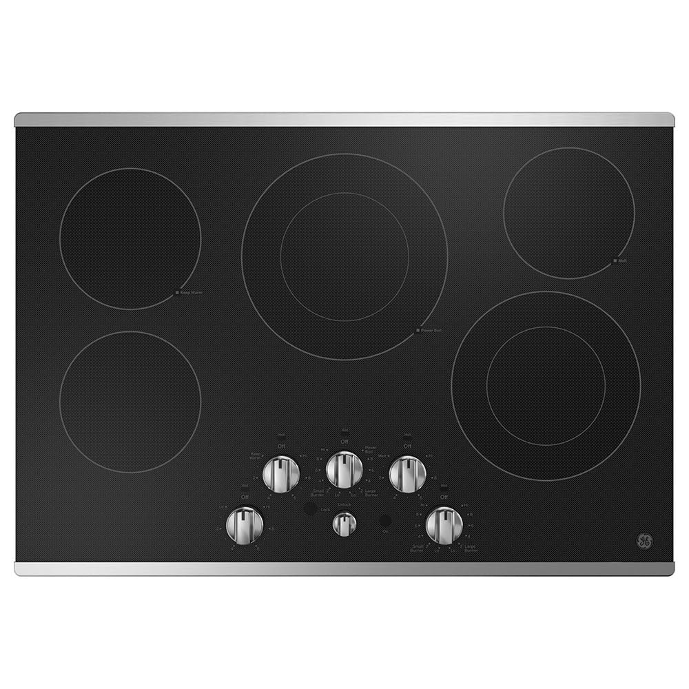 GE 30 in. 5 Burner Element Radiant Electric Cooktop in Stainless Steel JEP5030STSS
