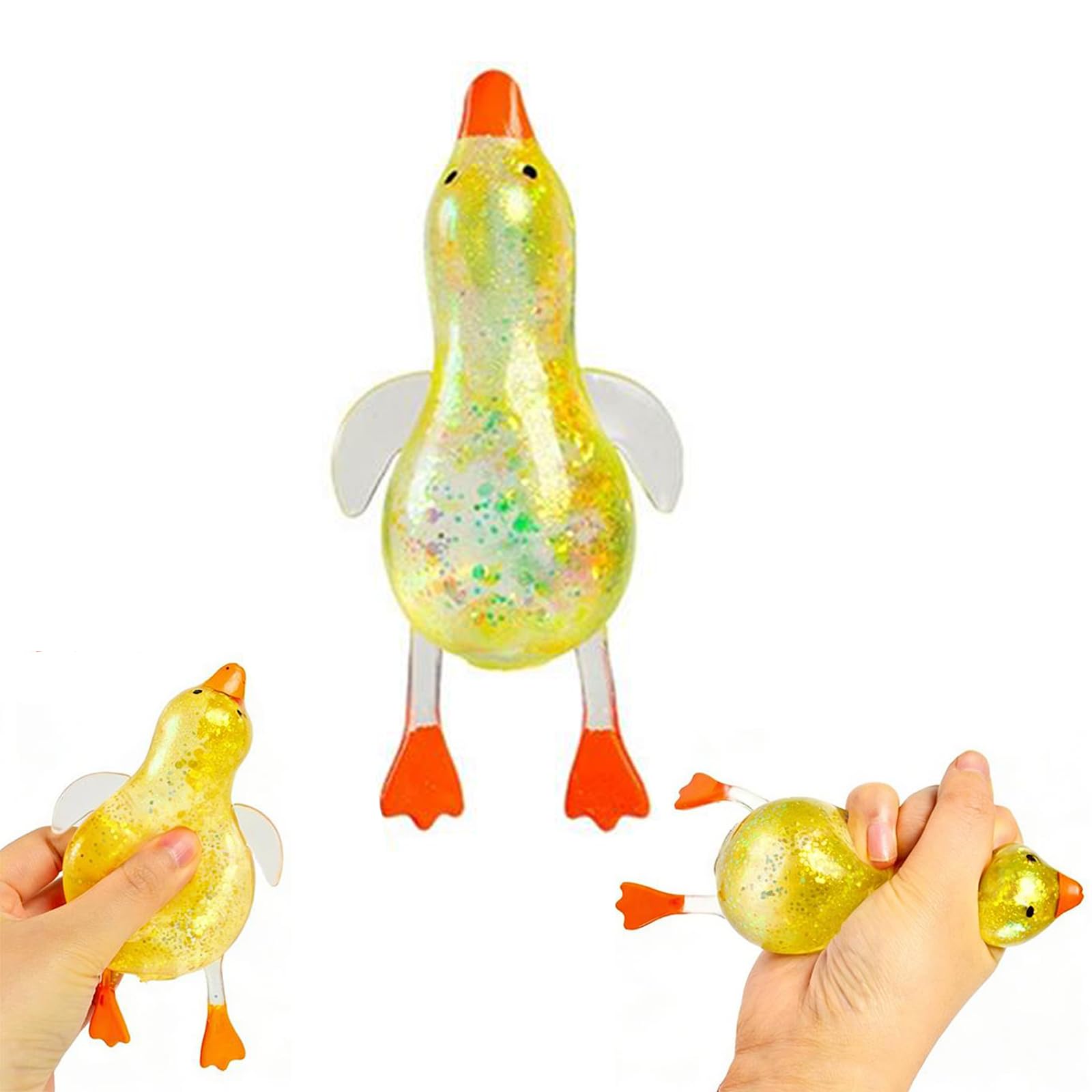 Cute Duck Squishes Sugar Stress Ball, Soft Colorful Duck Anxiety Relief Toy, Moldable Slow Rise Squeeze Decompression Dough for Adults