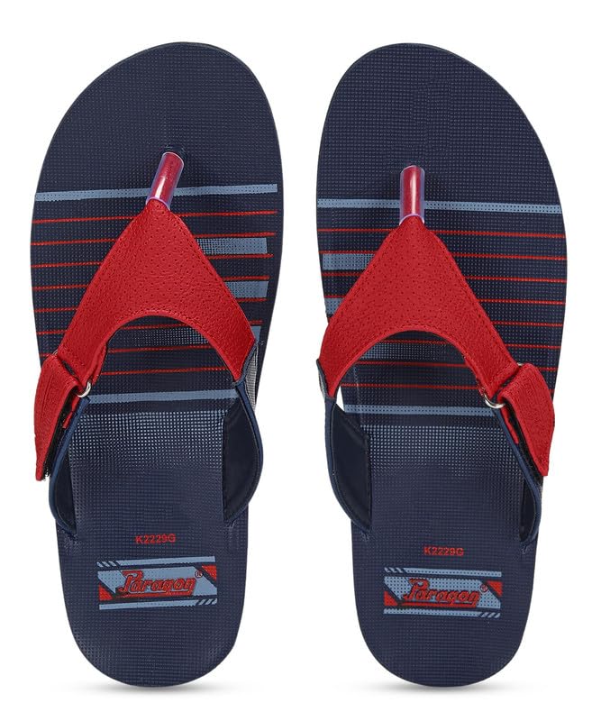 PARAGON PUK2229G Mens Lightweight, Waterproof Blue-Red Flip Flops | Comfortable Slippers with Durable Anti-Skid Sole, Cushioned Footbed & Sturdy Build for Outdoor Use (B0CK5QFGXG) Amazon Price History, Amazon Price Tracker