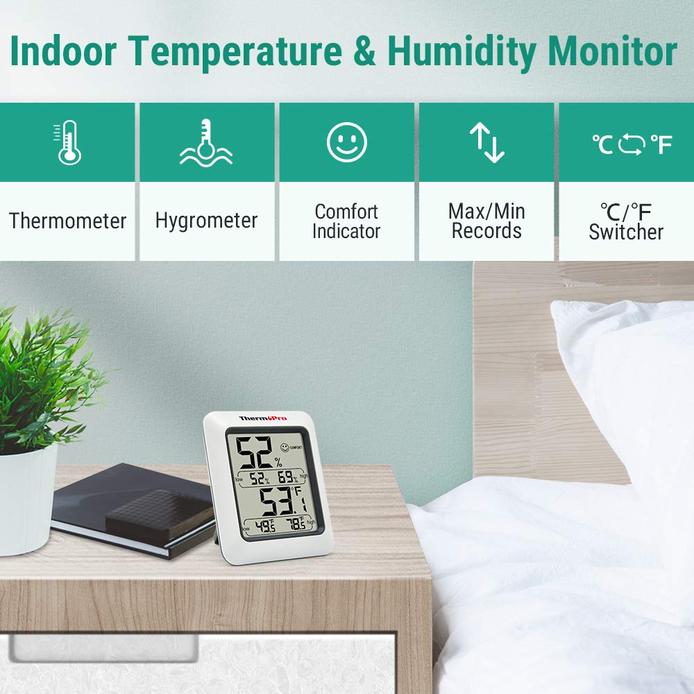 ThermoPro TP50 Digital Hygrometer Indoor Thermometer Room Thermometer