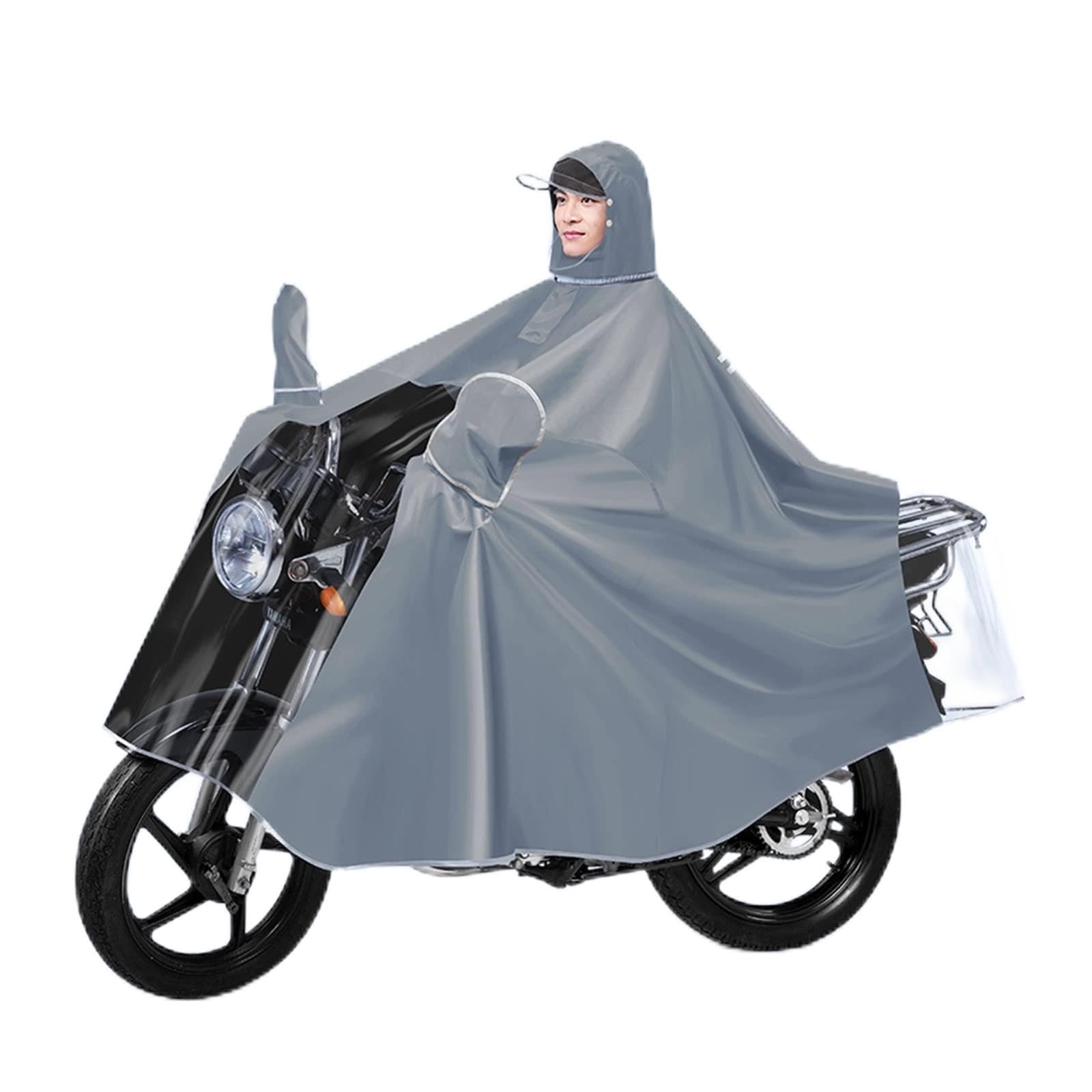 Chubasquero doble y individual de doble uso, impermeable con capucha, resistente al viento, unisex, para bicicleta, bicicleta eléctrica, motocicleta, scooter de movilidad, 1 color, Altoa única