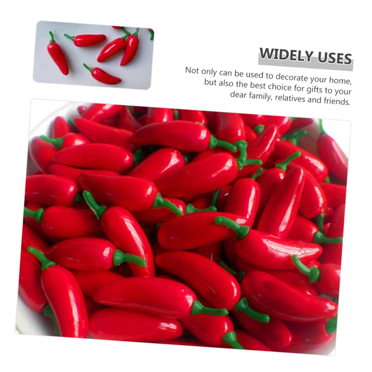 MAGICLULU 4 Ensembles Poivre Artificiel Décorations De Piment Chaud Poivrons Petit Simulé Piment Poivre De Simulation Décor De Piment Mousse Rouge 100 * 4