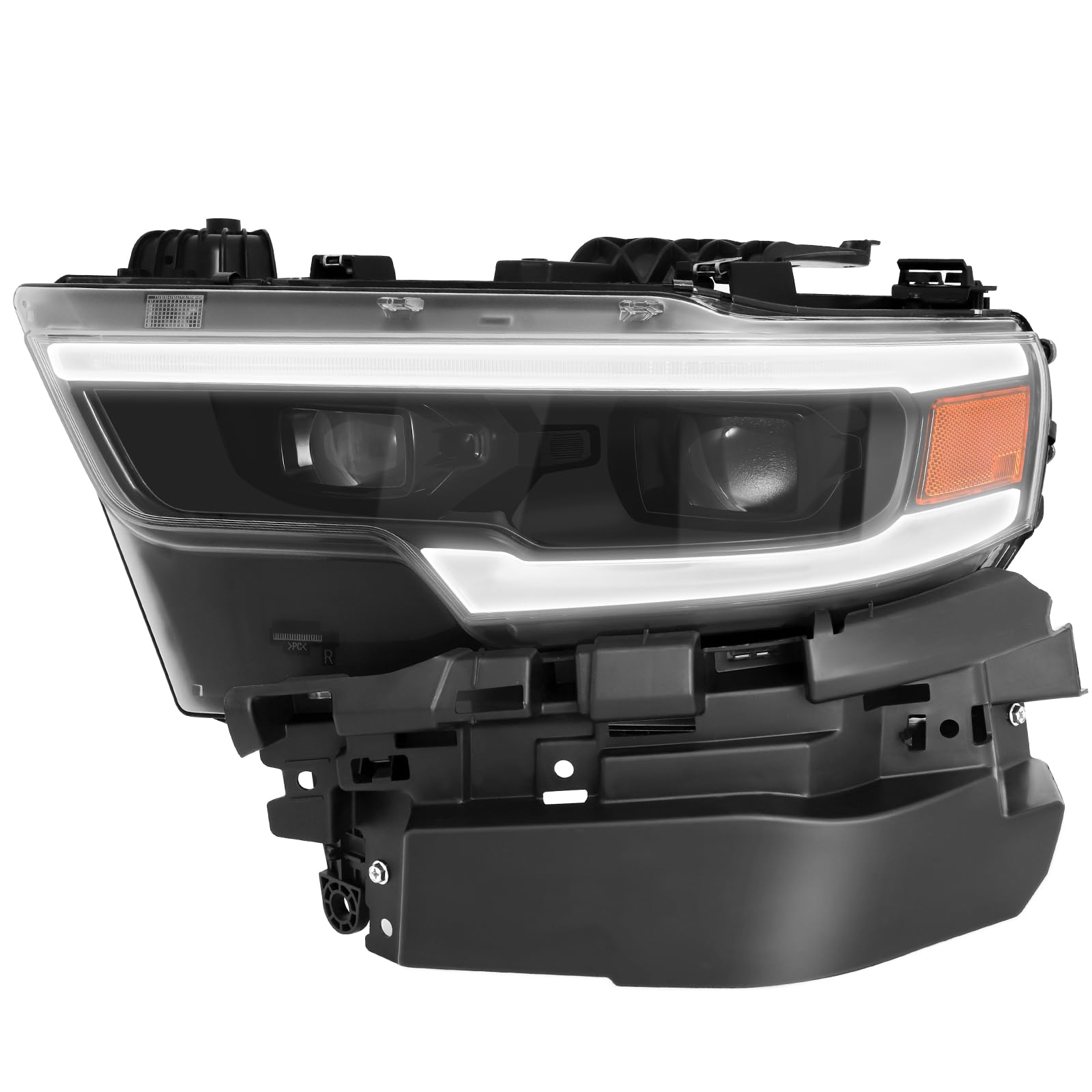 500% Brighter LED Projector Headlight Assembly with DRL Fit For 2019-2022 Dodge Ram 1500 TRX/Longhorn 2019 2020 2021 2022 Head Lamps Right Side-R