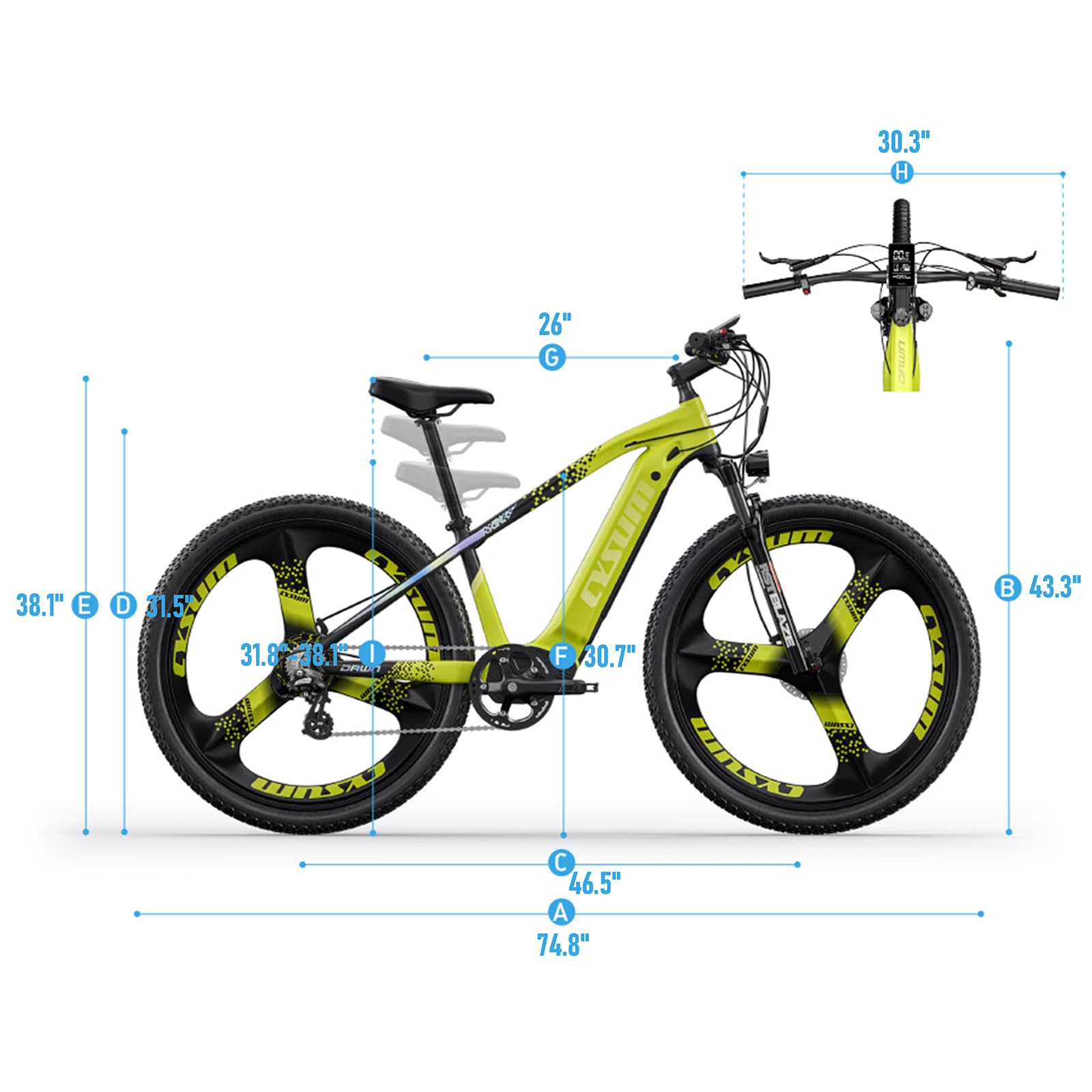Bicicleta eléctrica para Adultos, 29'' Bicicleta de montaña eléctrica Hombres, 80Nm Motor, Batería de lithoum 48v 720Wh, Alcance de 90-120km, Freno de Disco hidráulico